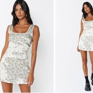 Berlin Satin Mini Dress White (New with Tags) Princess Polly